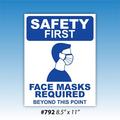 Car Dealer Depot Blue Face Mask Required Decal 8.5" X 11" 792
